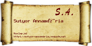 Sutyor Annamária névjegykártya